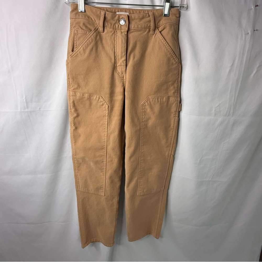 Aritzia Wilfred Free Riley Women’s Size 00 Tan Light Brown Carpenter Pants EUC